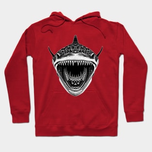 Front-Facing Shark With Wide Open Mouth For Shark Enthusiast Hoodie